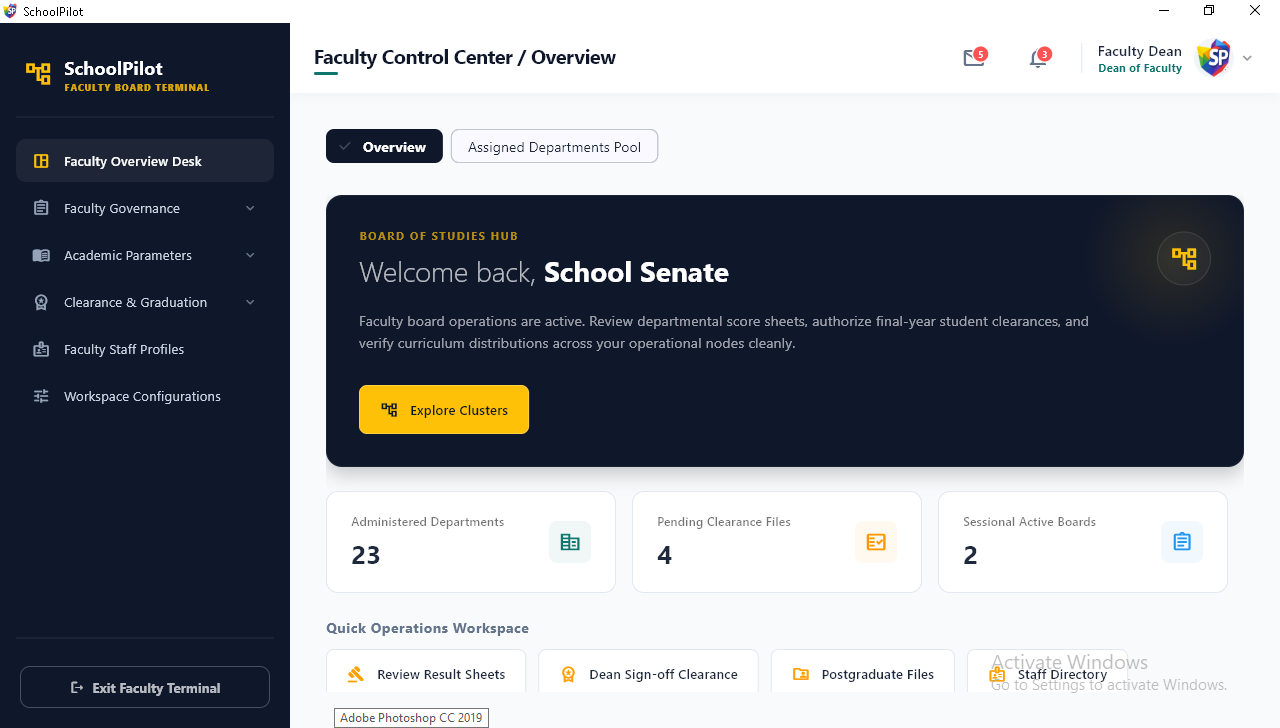 SchoolPilot Faculty Control Center